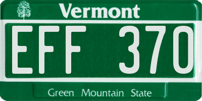VT license plate EFF370