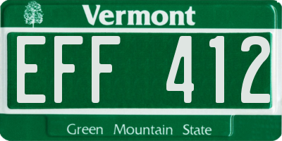 VT license plate EFF412