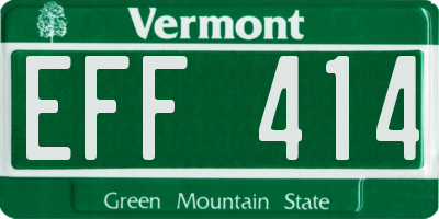 VT license plate EFF414