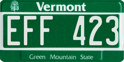 VT license plate EFF423