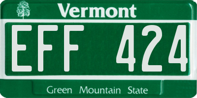 VT license plate EFF424