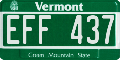 VT license plate EFF437