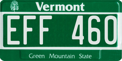 VT license plate EFF460