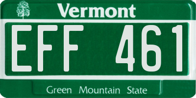 VT license plate EFF461