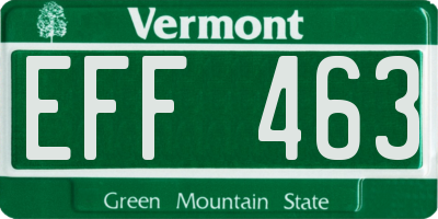 VT license plate EFF463