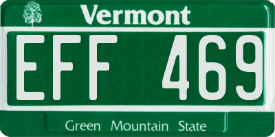 VT license plate EFF469