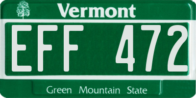 VT license plate EFF472