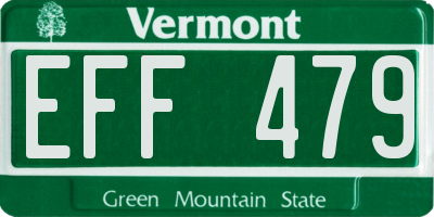 VT license plate EFF479