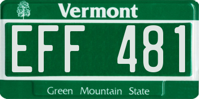 VT license plate EFF481