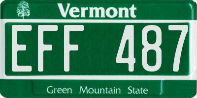 VT license plate EFF487