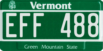 VT license plate EFF488