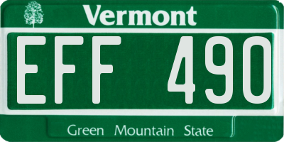 VT license plate EFF490