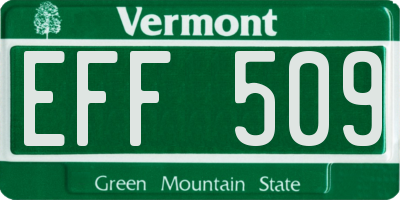 VT license plate EFF509