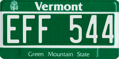 VT license plate EFF544