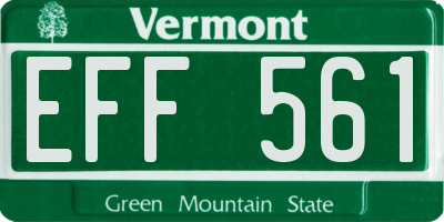 VT license plate EFF561