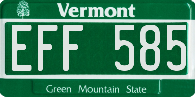 VT license plate EFF585