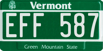 VT license plate EFF587