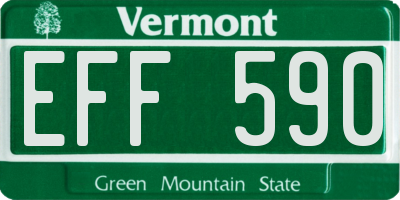 VT license plate EFF590