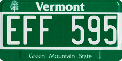 VT license plate EFF595
