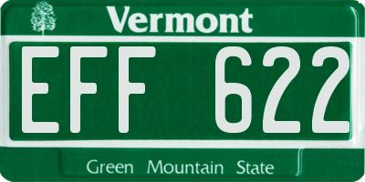 VT license plate EFF622