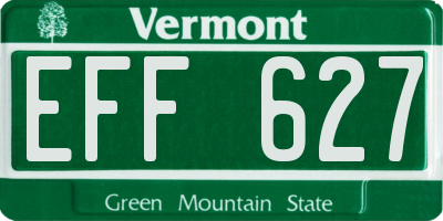 VT license plate EFF627