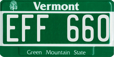 VT license plate EFF660