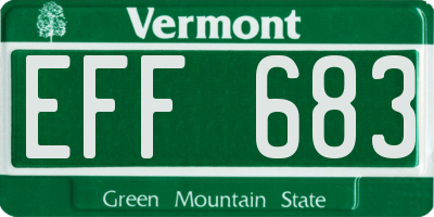 VT license plate EFF683