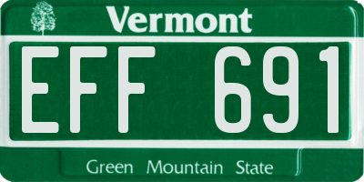 VT license plate EFF691