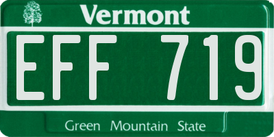 VT license plate EFF719