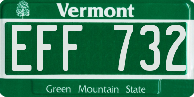 VT license plate EFF732