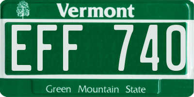 VT license plate EFF740