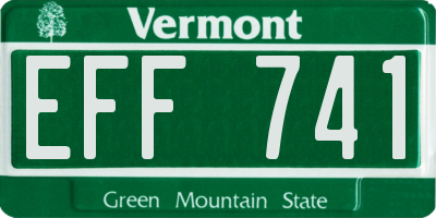 VT license plate EFF741