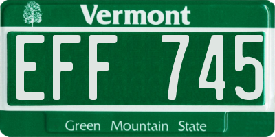 VT license plate EFF745