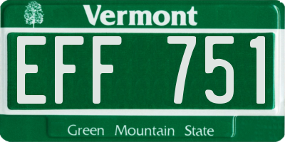 VT license plate EFF751