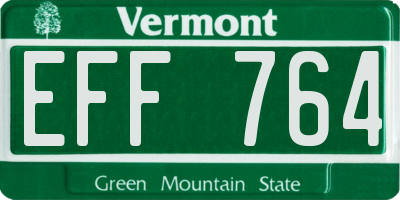 VT license plate EFF764