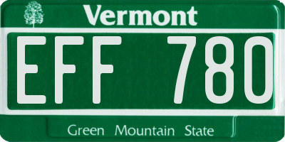 VT license plate EFF780