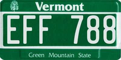 VT license plate EFF788