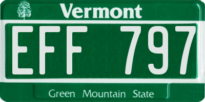 VT license plate EFF797