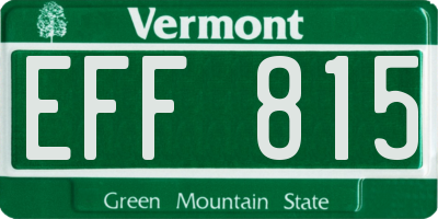 VT license plate EFF815