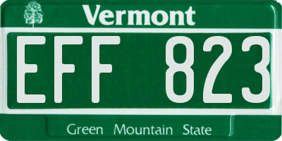 VT license plate EFF823
