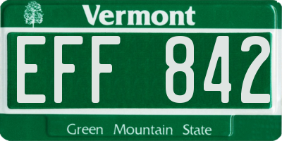 VT license plate EFF842