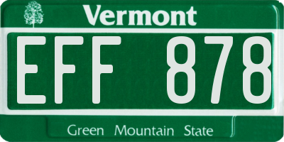 VT license plate EFF878