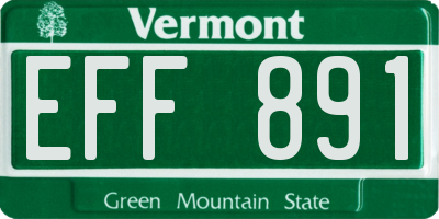 VT license plate EFF891