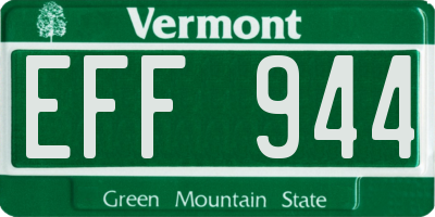 VT license plate EFF944