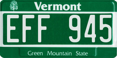 VT license plate EFF945