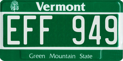 VT license plate EFF949
