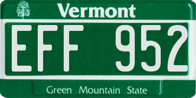VT license plate EFF952