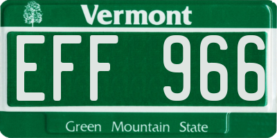 VT license plate EFF966