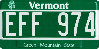 VT license plate EFF974