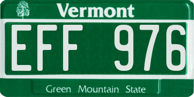 VT license plate EFF976